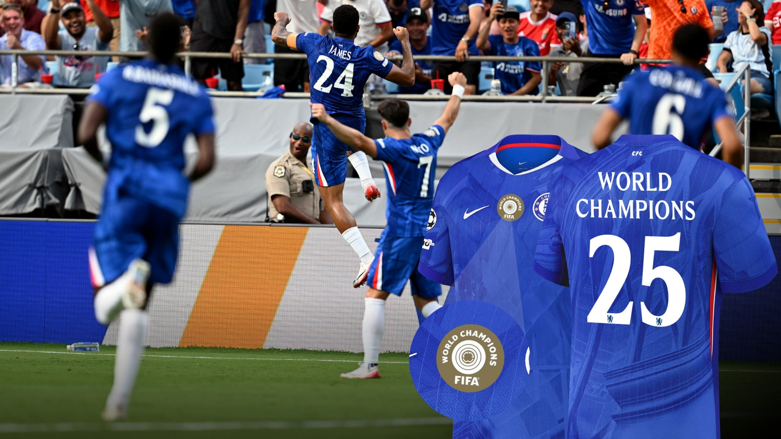 Chelsea Home 25/26 with World Champions 25 printing - Womens